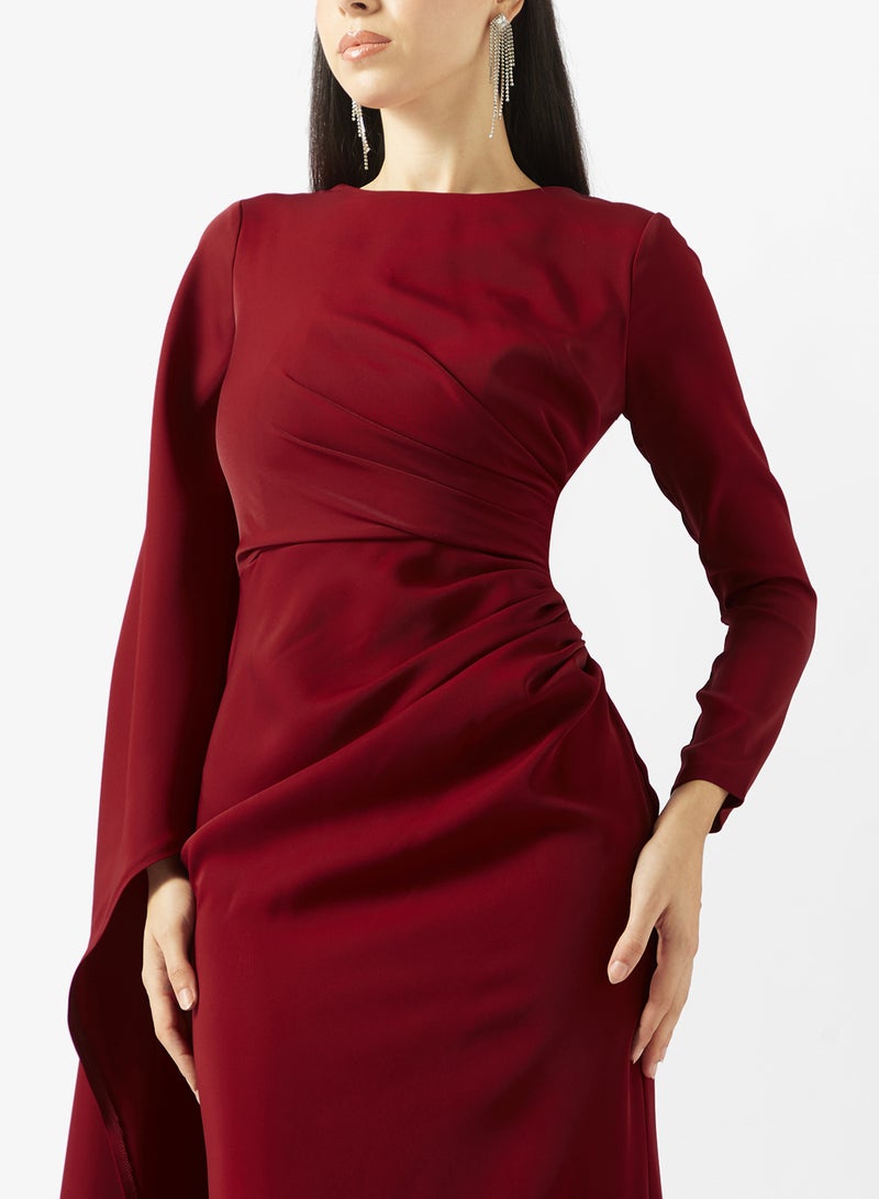 Iyra Cape Sleeve Draped Dress - Image 3